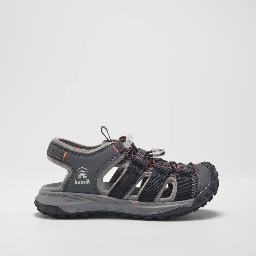 CHARCOAL,CHARBON : Ripple - Kids' Closed-Toe Sandals Sole View