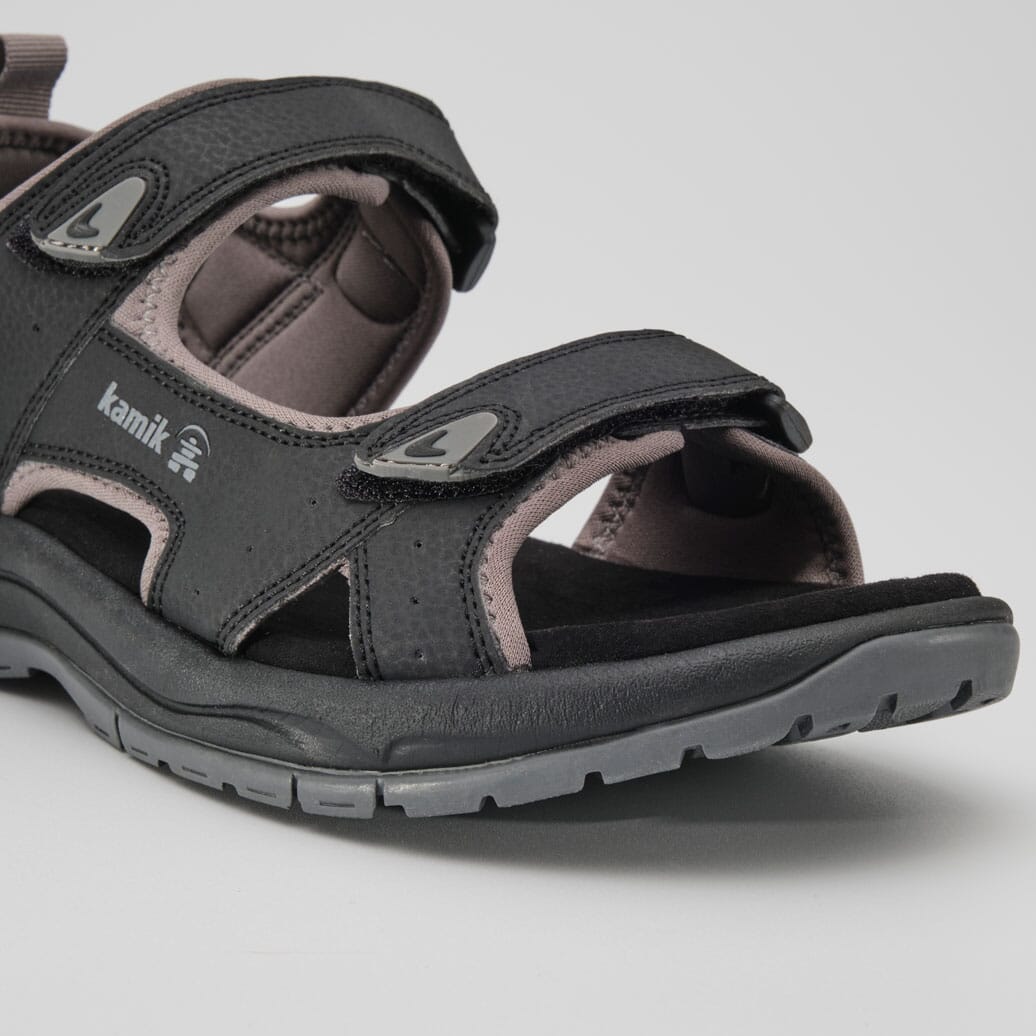 BLACK,NOIR : Kibo - Men's Sandals Front View